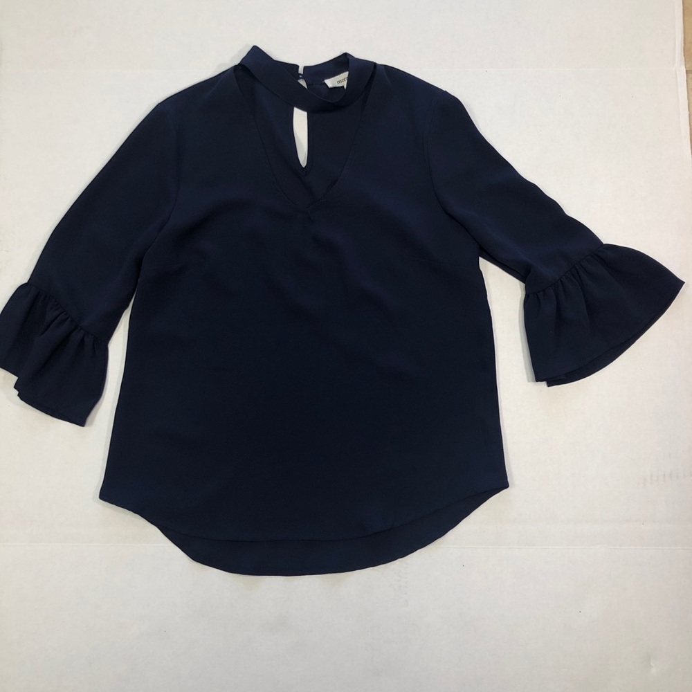 Navy Meraki Top with Bell Sleeve Top